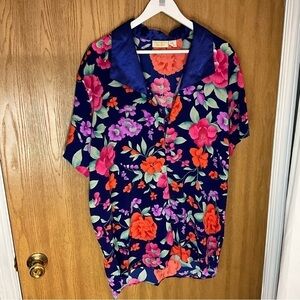 Gold label Vintage. victorias Secret Floral Shirt Dress Size small